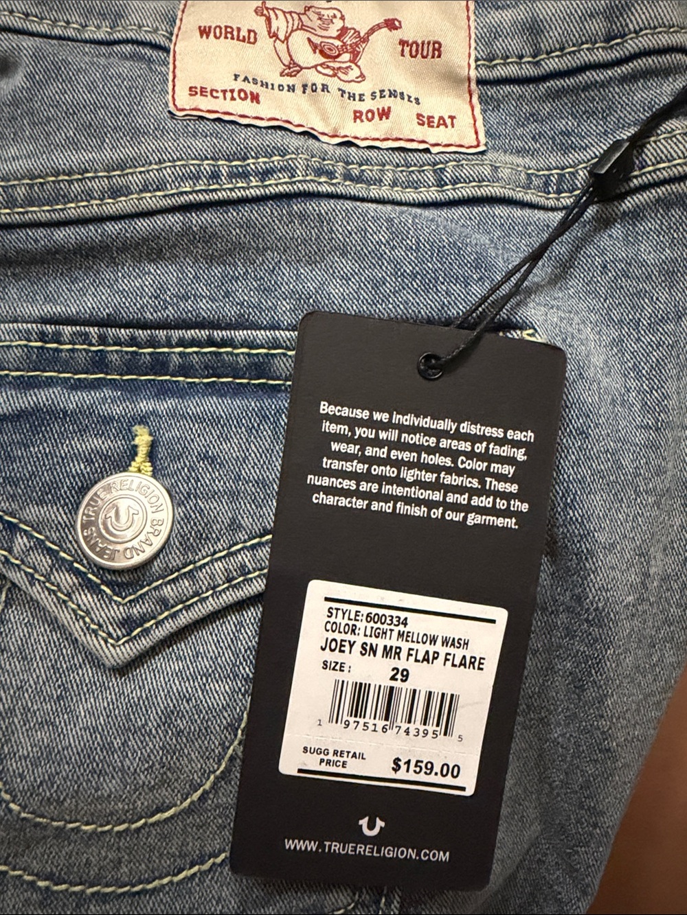 JOEY MID RISE FLARE JEAN SN Flap‎ - size 26 New with tags